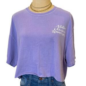 ABILENE CHRISTIAN COLLEGE Cropped Collegiate Tee T-Shirt Comfort Colors size XL